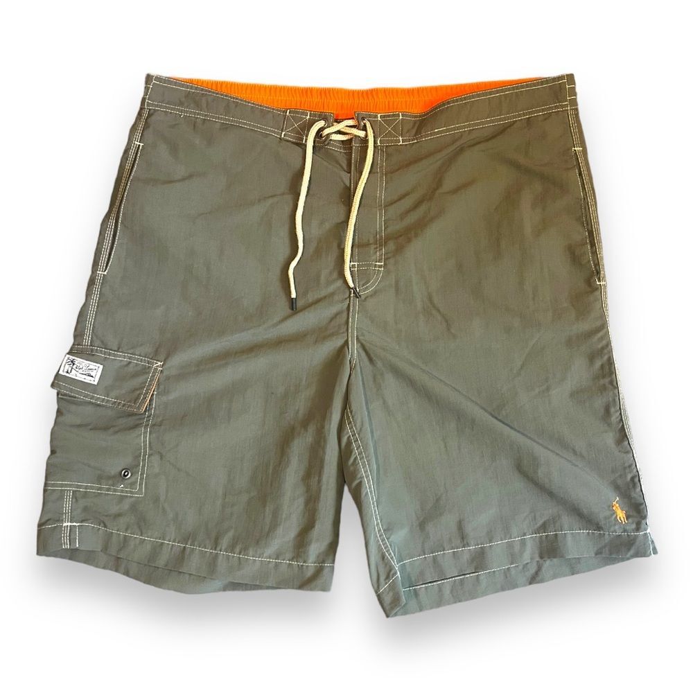 Polo by Ralph Lauren Mens Swimwear Board Shorts Green Size Large Embroidered